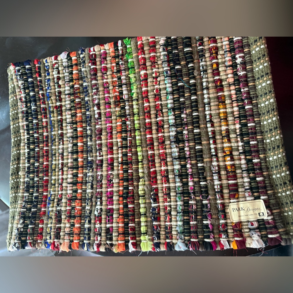 Park Designs SoHo Chindi Multicolor Woven Placemats, Set of 9 BRAND NEW